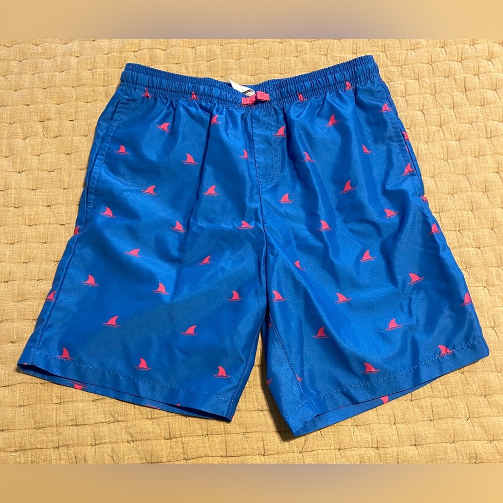 Nordstrom Blue Swim Shorts with Pink Shark Accents Sz XL